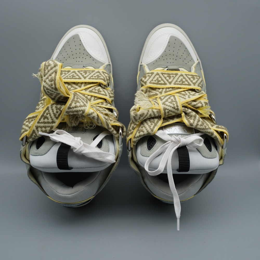 Lanvin Curb Sneakers Mens Size 44 US 11 Grey Blue Yellow Chunky Shoes - Picture 6 of 13